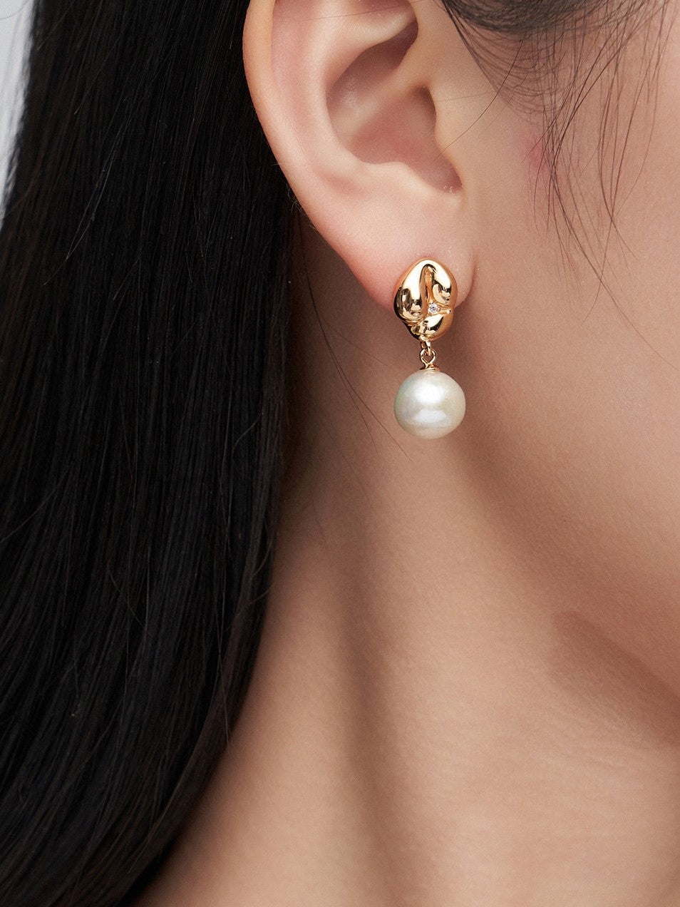 Silver, Vintage Gold  Pearl Earrings